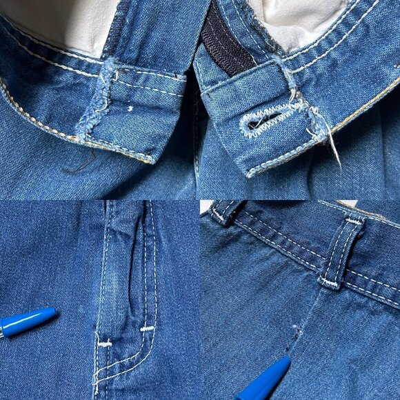 70s vintage highwaisted straight leg jeans boho long inseam faded Ziggy. - Picture 6 of 6